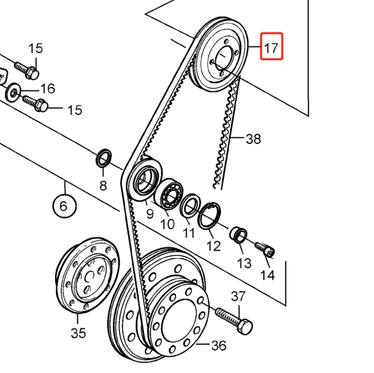 720 fan belt pulley 20509134 923976. 2684 0450 8062 (147mm) kalmar dce 80-100/45e stacker reach stacker parts 3 720 Fan Belt Pulley 20509134 923976.2684 0450 8062 (147Mm) Kalmar Dce 80-100/45E Stacker Reach Stacker Parts - Image 2