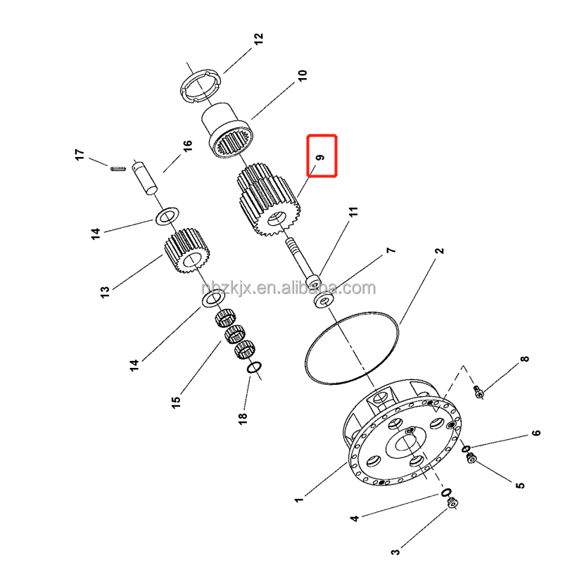 Kalmar dcf100-45e8 sun gear 509251-313 60134372 923736. 0869 dce 80-100/45e dcf 80-100 port machinery parts 3 Kalmar Dcf100-45E8 Sun Gear 509251-313 60134372 923736.0869 Dce 80-100/45E Dcf 80-100 Port Machinery Parts - Image 2