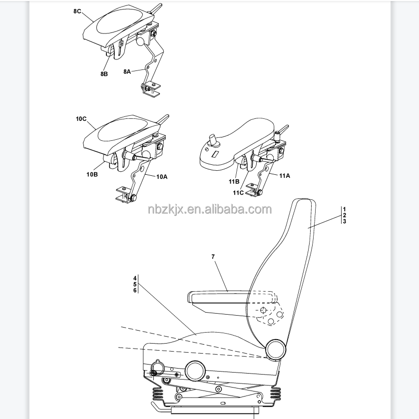 Kalmar dce 80-100/45e driver’s seat x2023700 no. 923934. 0225 for container handlers forklifts 3 Cab Seat