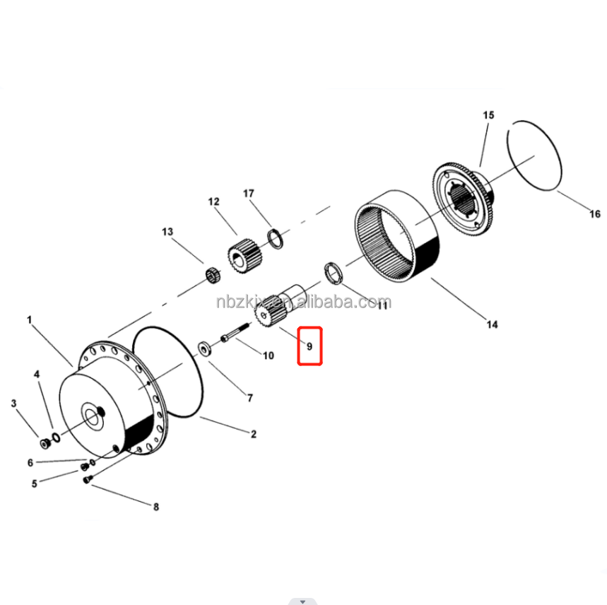 Front axle crowning wheel planetary gear ring for kalmar dce 80-100/45e 509252-173 923855. 0252 planetary gear accessories 3 Drive Axle Ring Gear